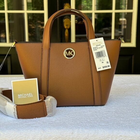 Michael Kors Luggage Hadleigh Small Double Handle Tote Messenger Bag 38F3G8FT5L - Picture 1 of 16